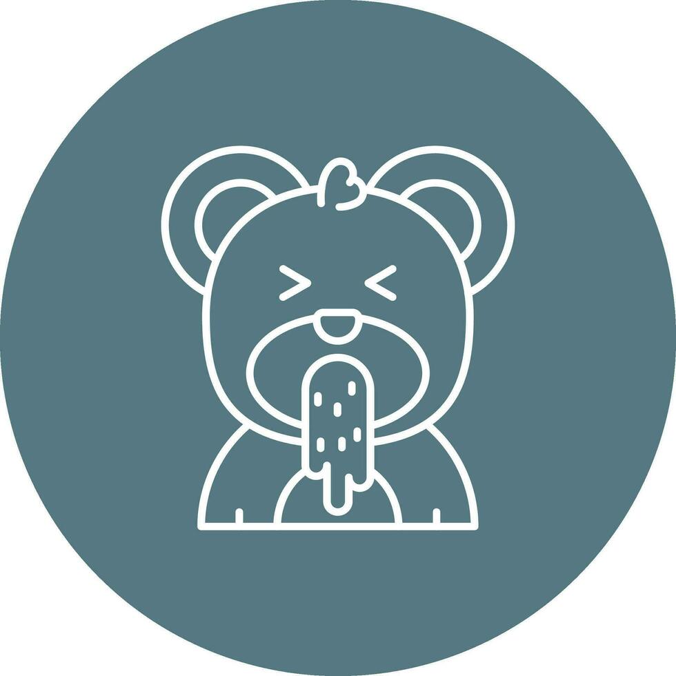Vomit Line color circle Icon vector