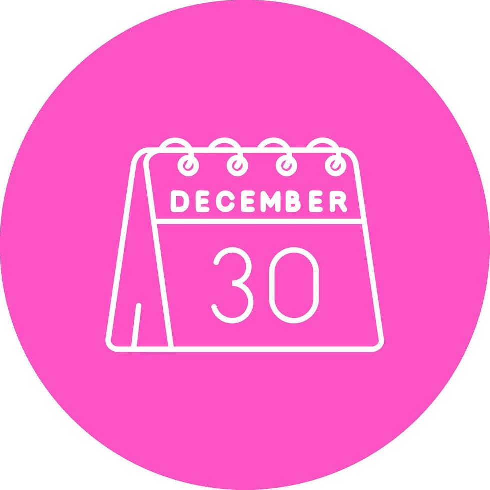 30th of December Line color circle Icon vector