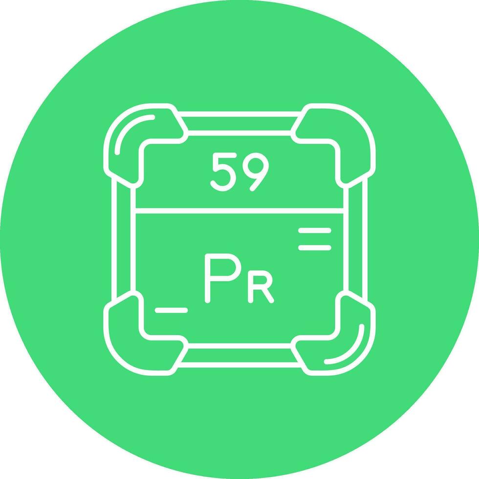 Praseodymium Line color circle Icon vector