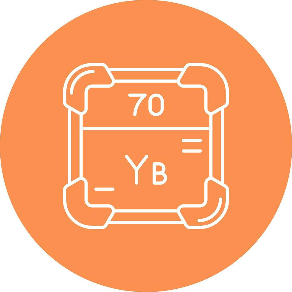 Ytterbium Line color circle Icon vector