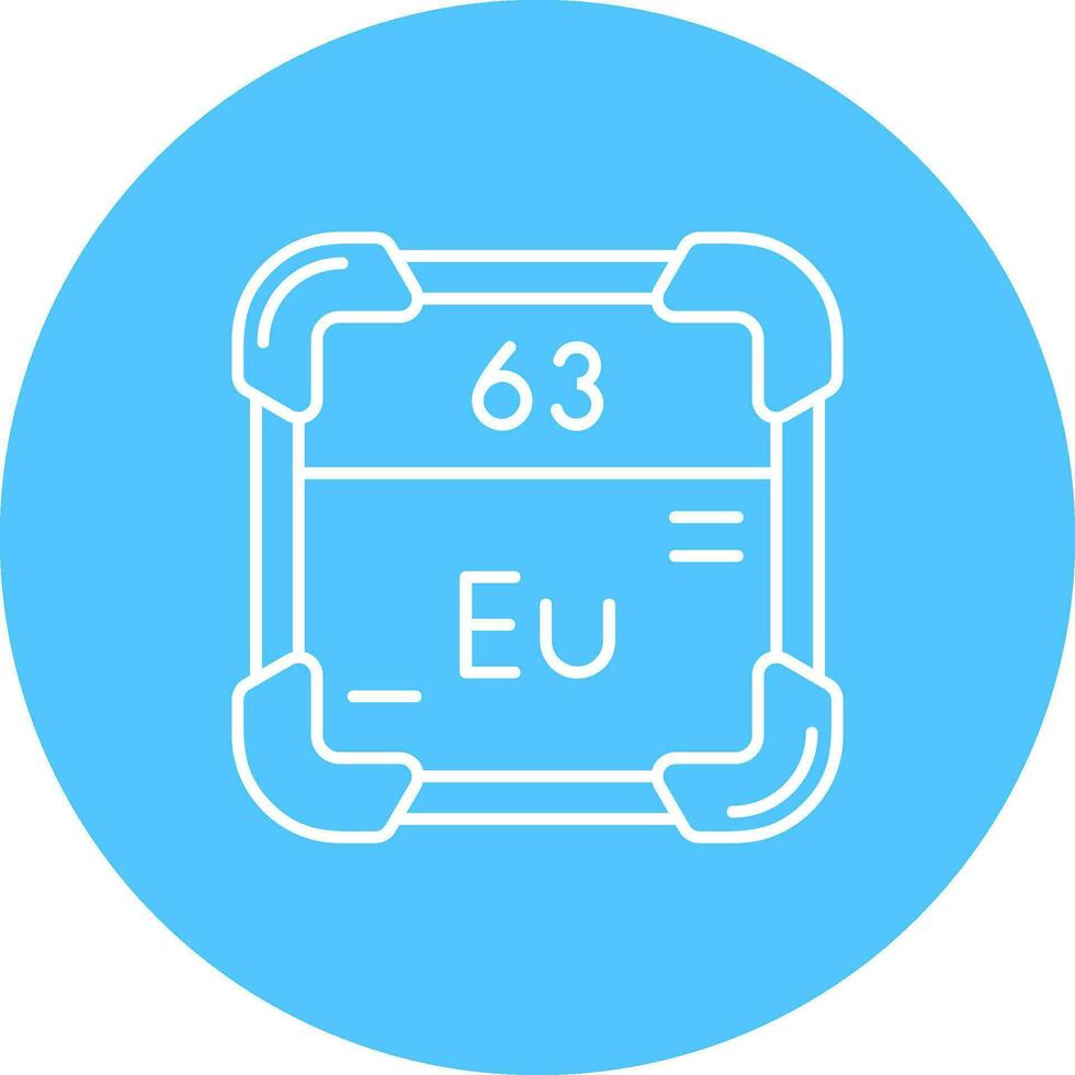 Europium Line color circle Icon vector