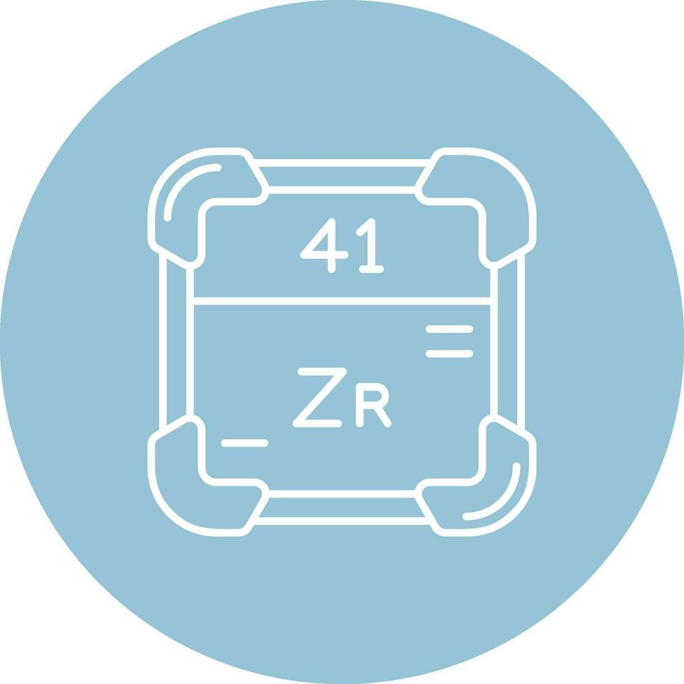 Zirconium Line color circle Icon vector