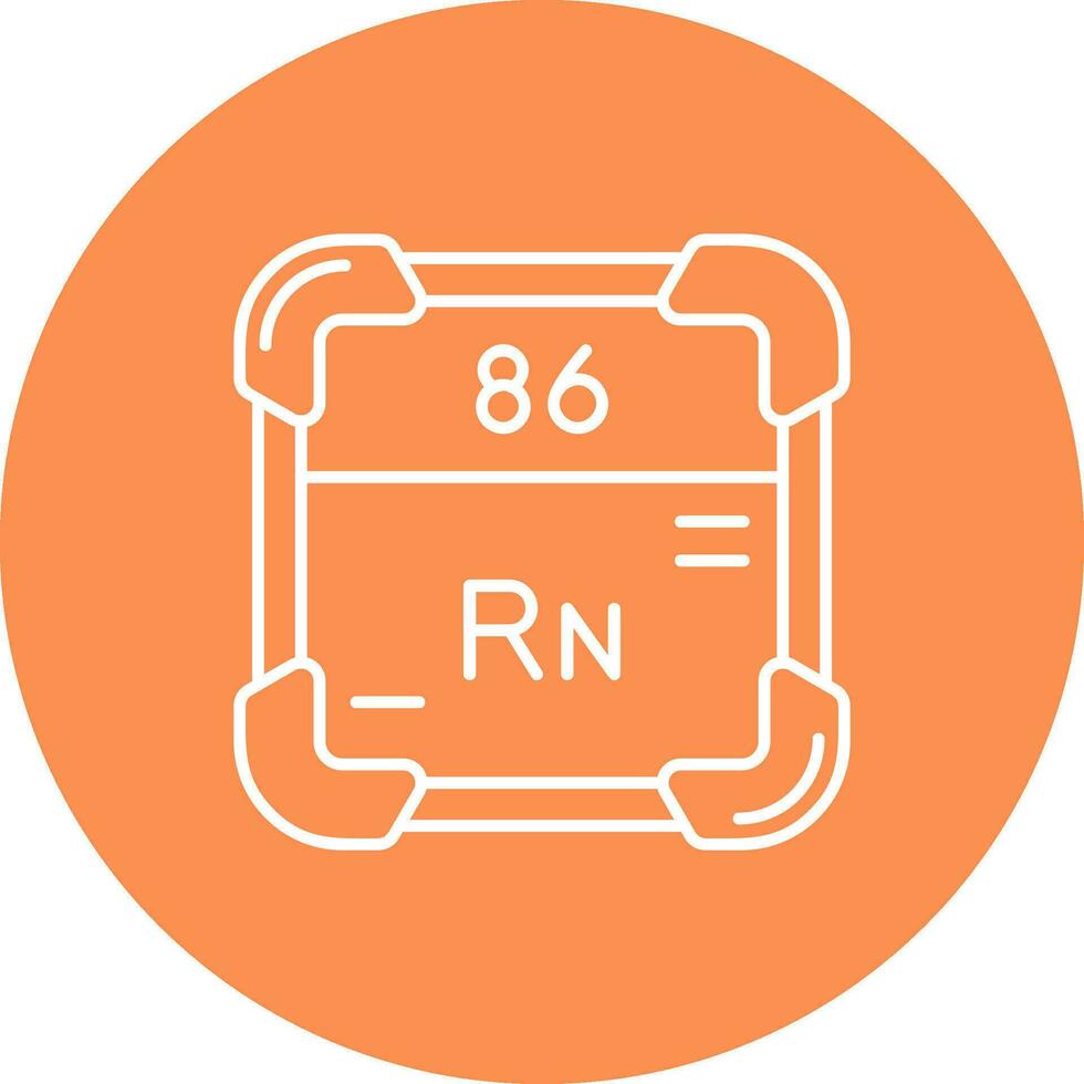 radón línea color circulo icono vector