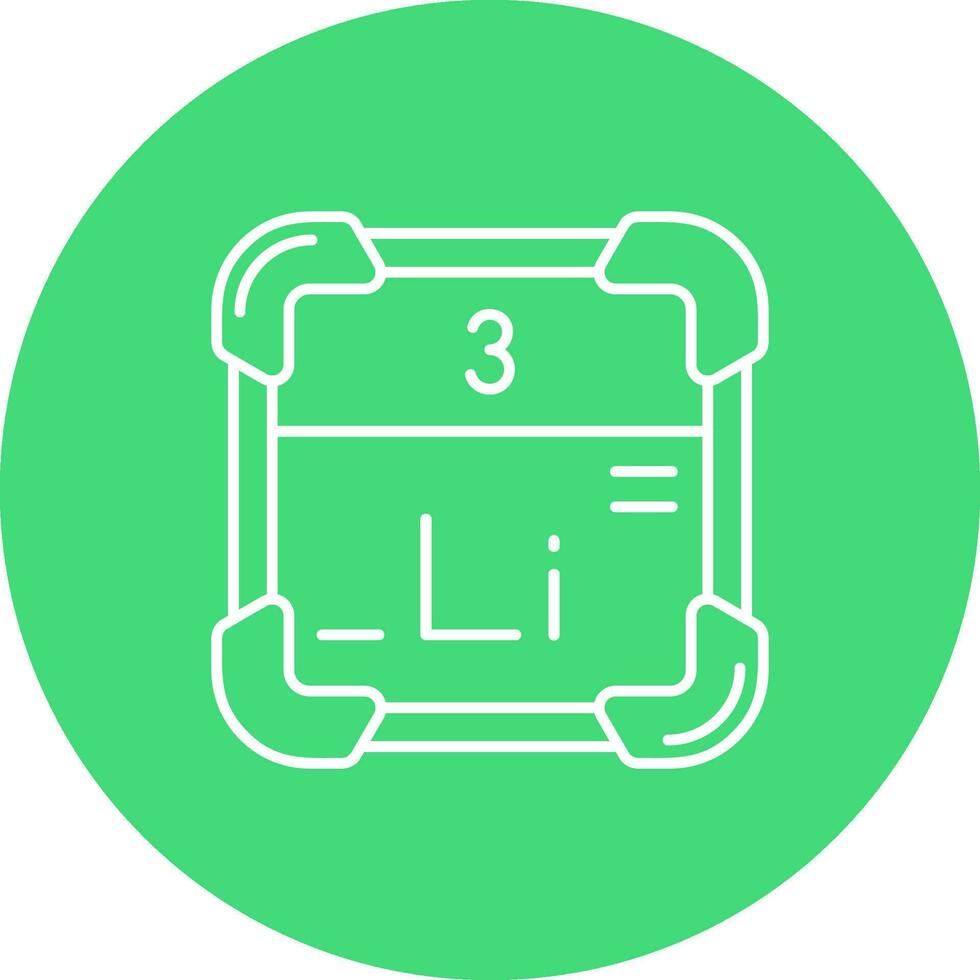 Lithium Line color circle Icon vector