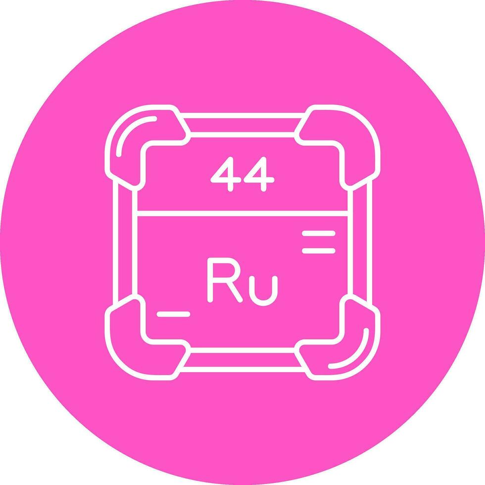 Ruthenium Line color circle Icon vector