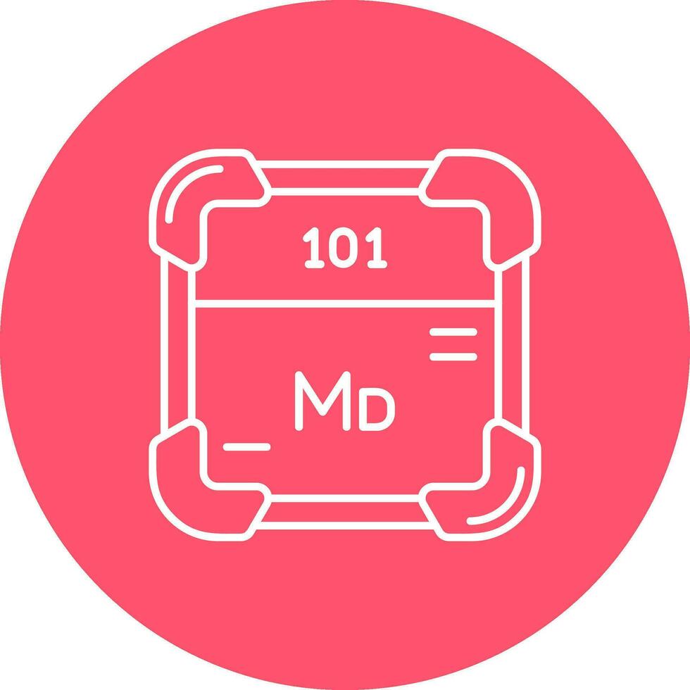 Mendelevium Line color circle Icon vector