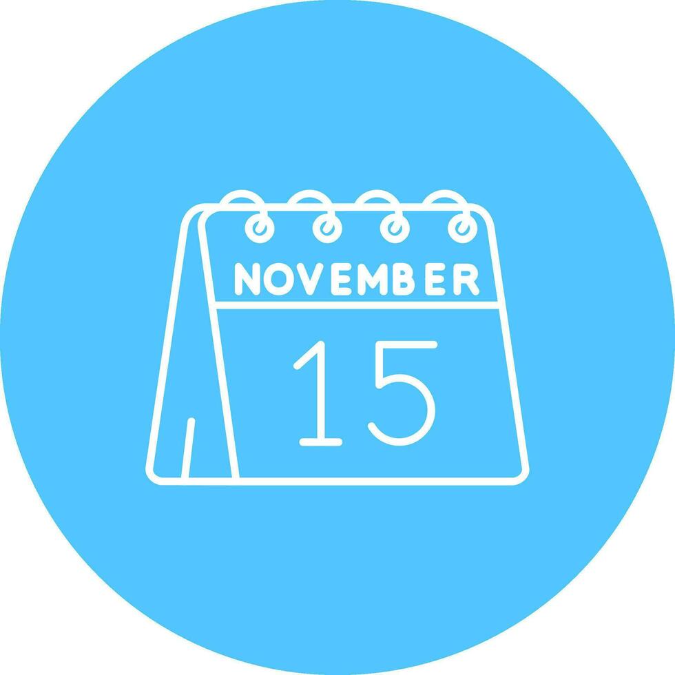 15th of November Line color circle Icon vector