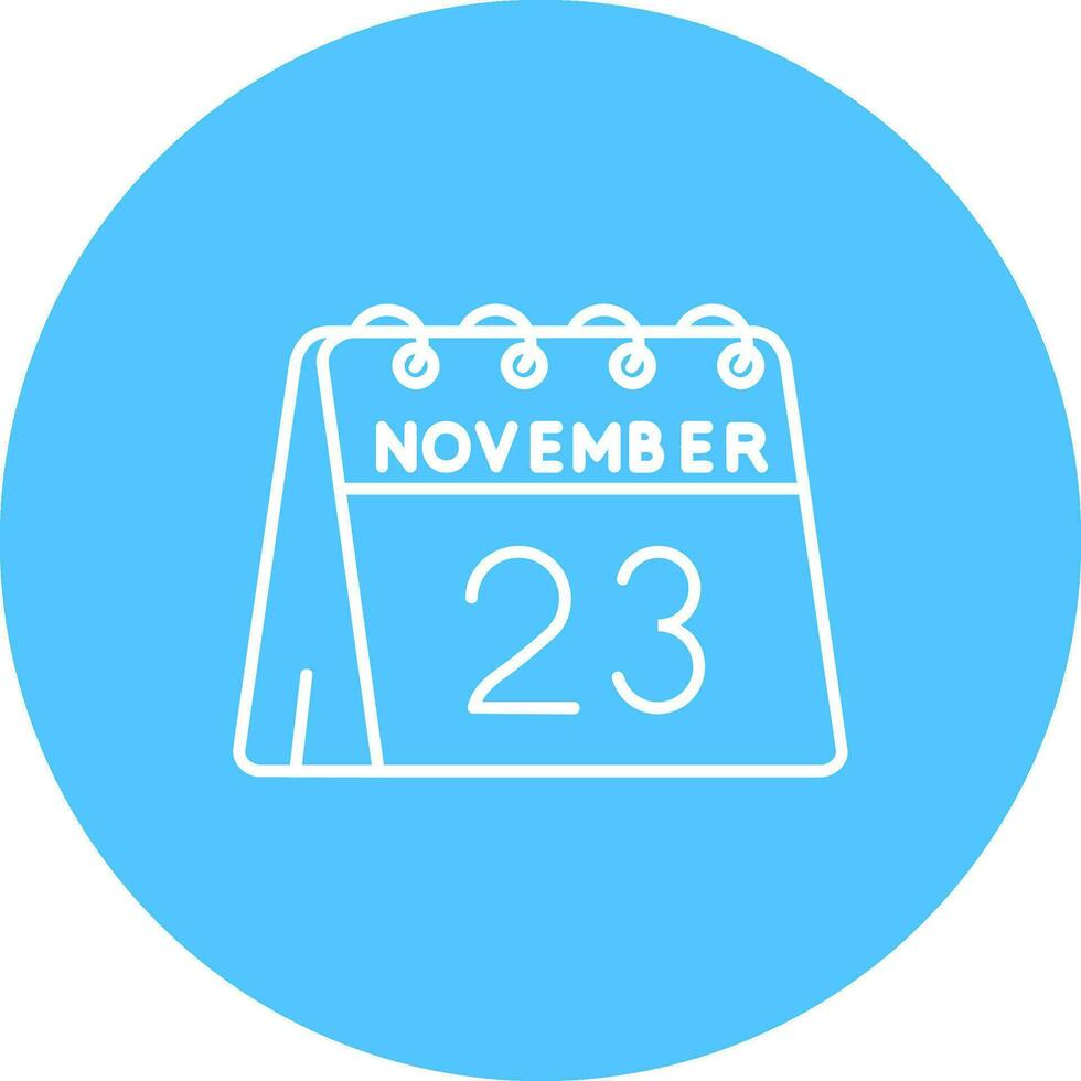 23 de noviembre línea color circulo icono vector