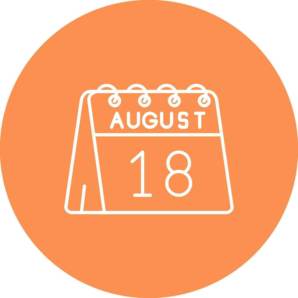 18th of August Line color circle Icon vector