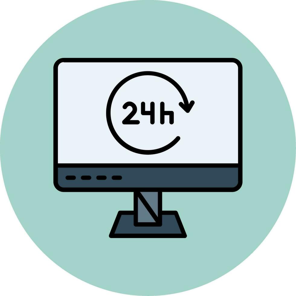 24 Hours Vector Icon