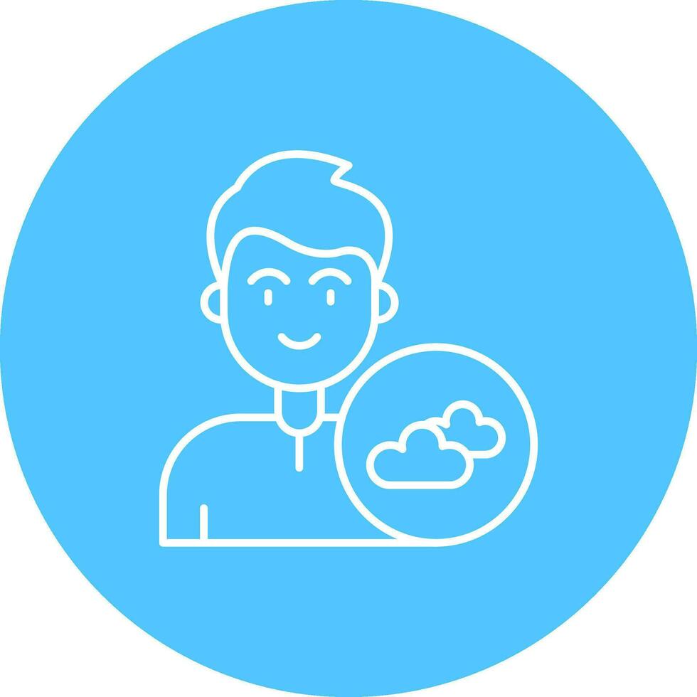 Cloud Line color circle Icon vector