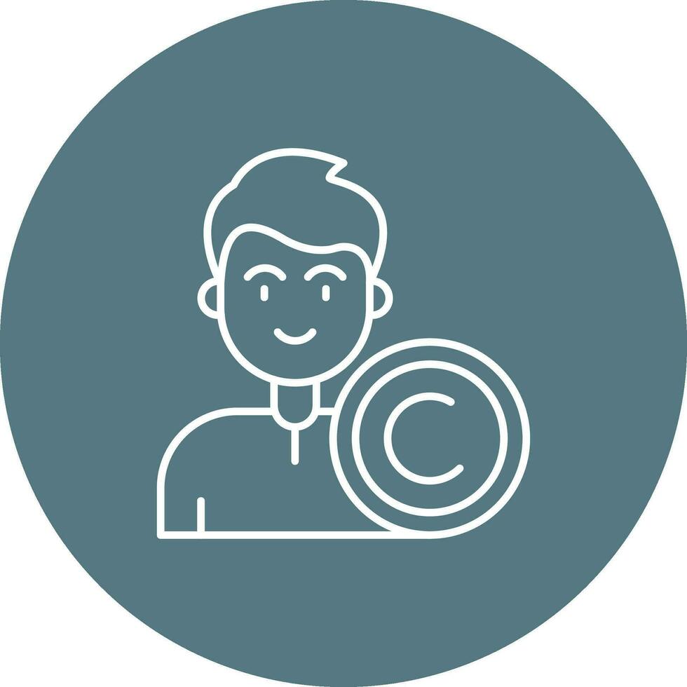 Copyright Line color circle Icon vector