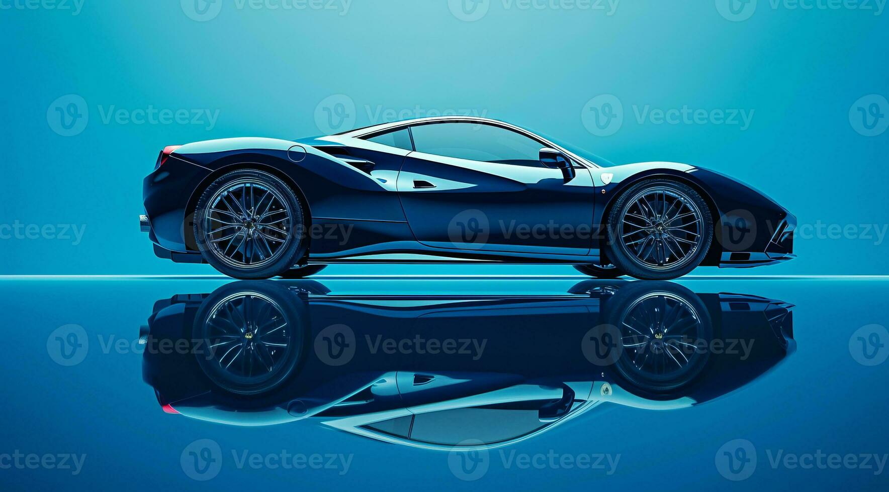 AI generated Modern luxury expensive sport car on the exhibition stand photo