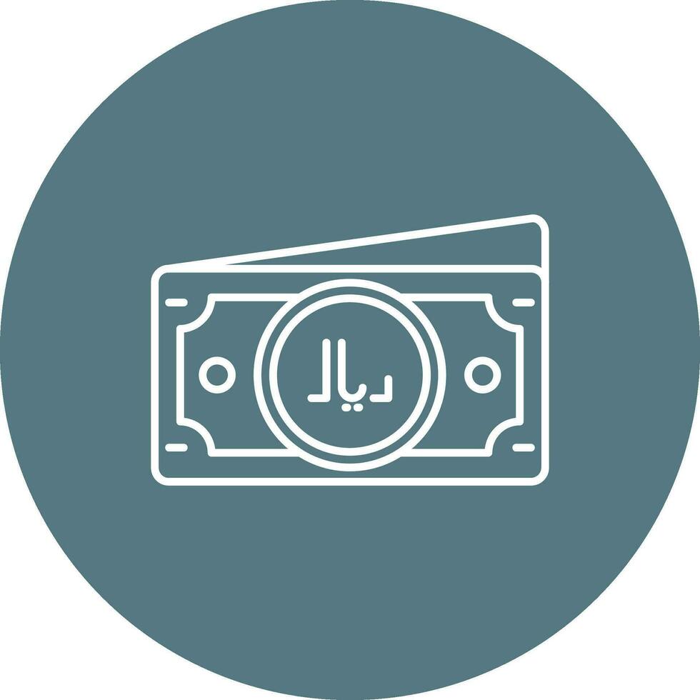 Riyal Line color circle Icon vector