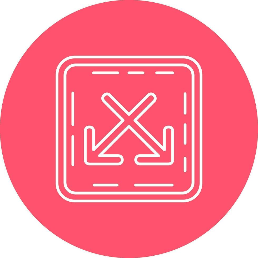 Intersect Line color circle Icon vector