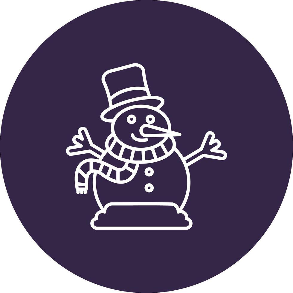 Snowman Line color circle Icon vector