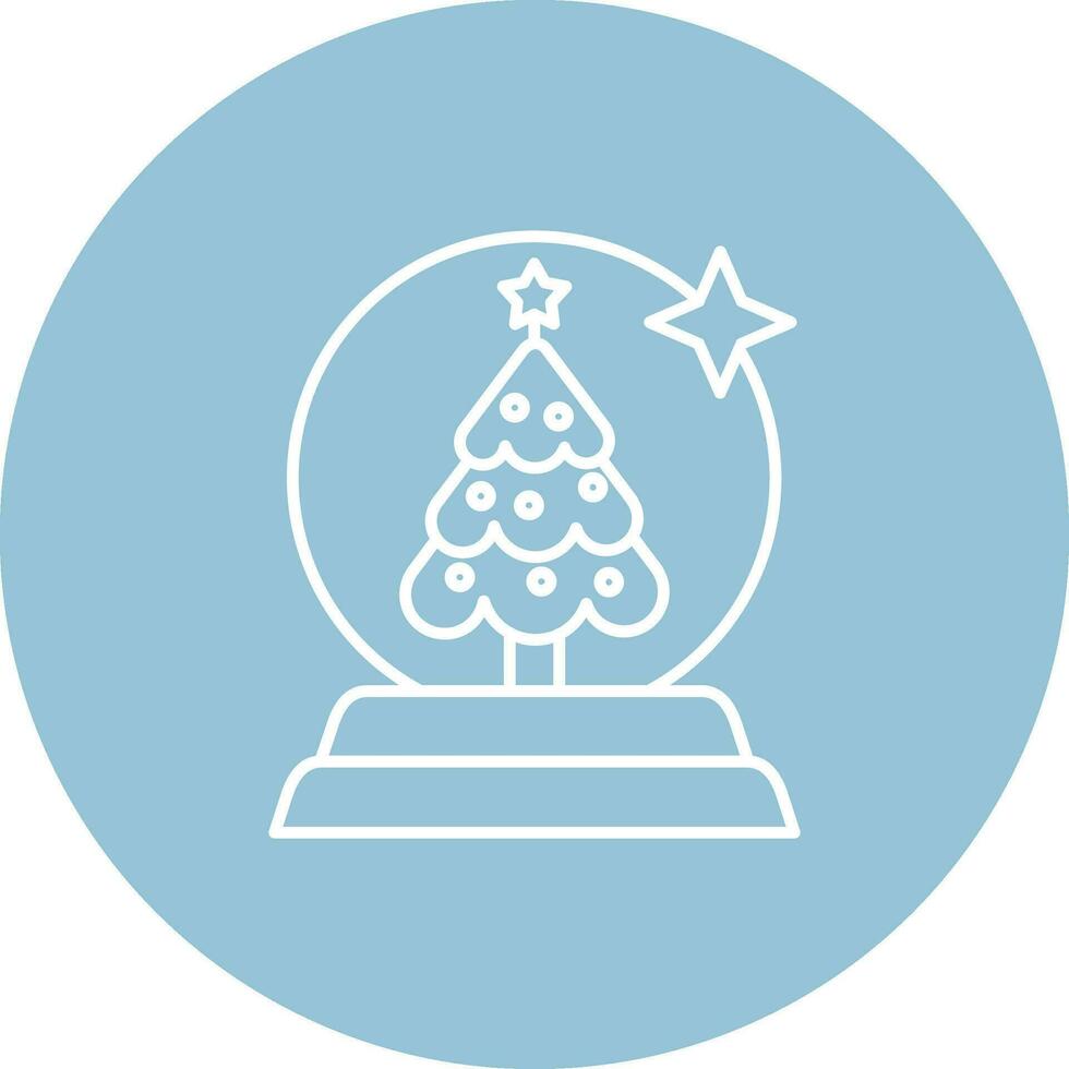 Snow globe Line color circle Icon vector