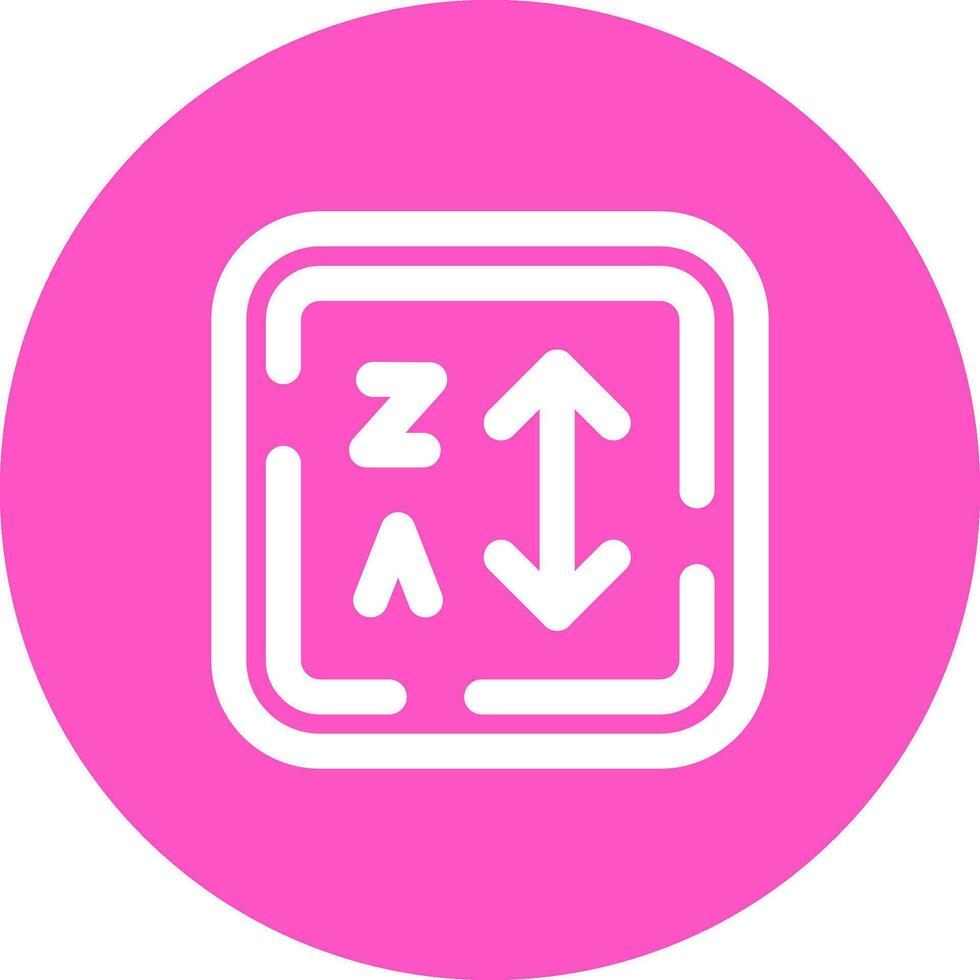 Alphabetical order Line color circle Icon vector