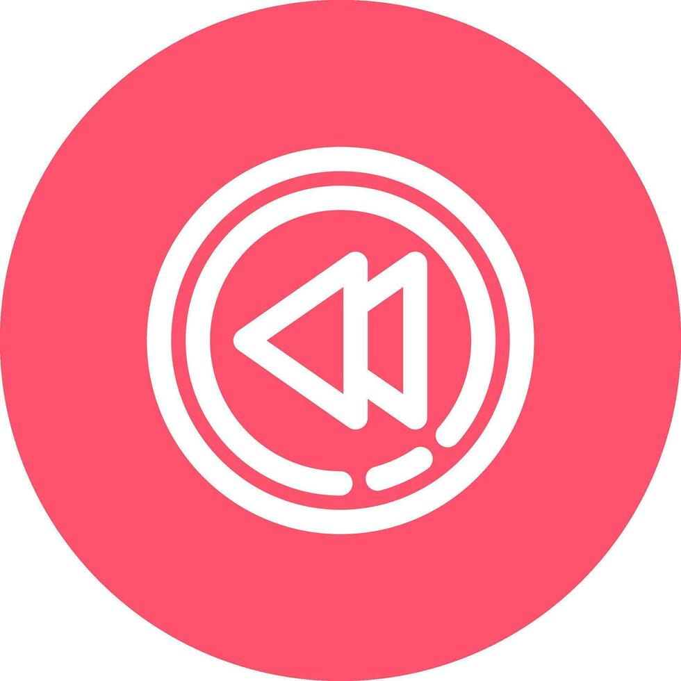Rewind Line color circle Icon vector