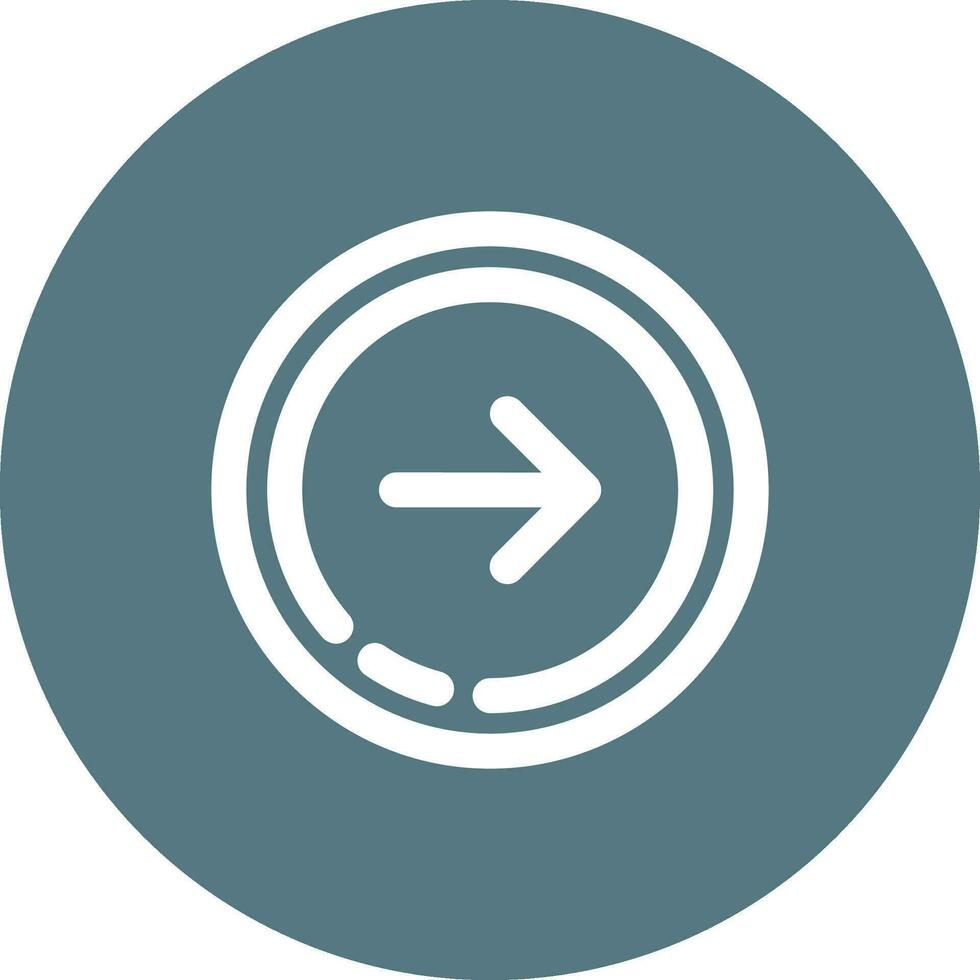 Right arrow Line color circle Icon vector