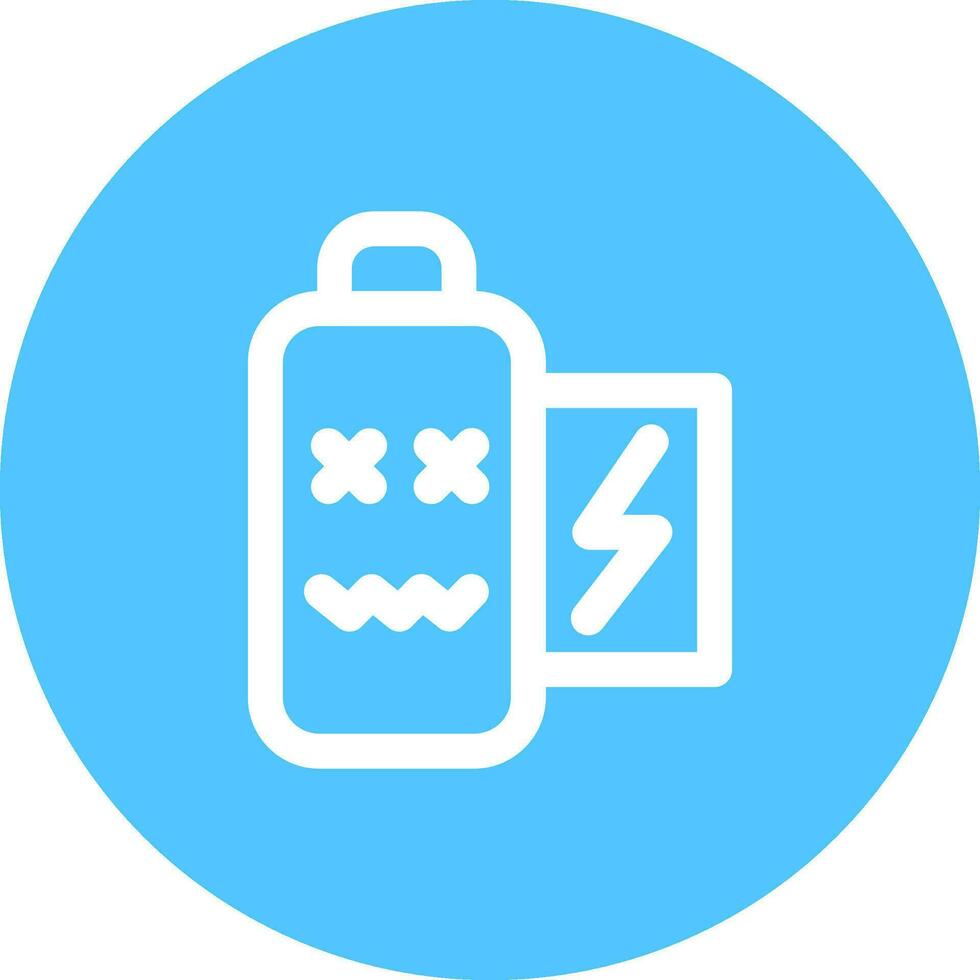 Battery dead Line color circle Icon vector