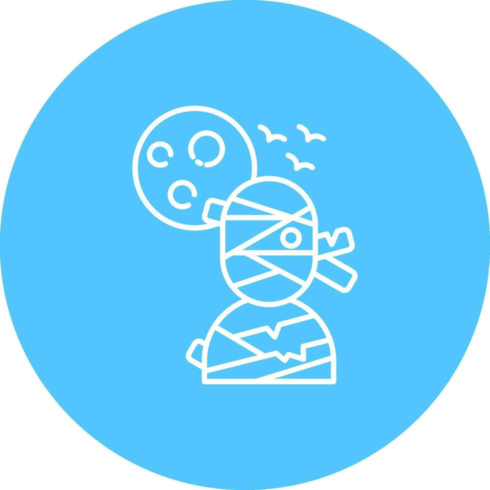 Mummy Line color circle Icon vector