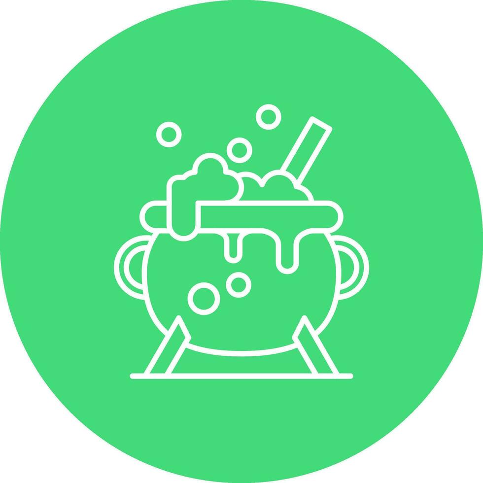 Cauldron Line color circle Icon vector