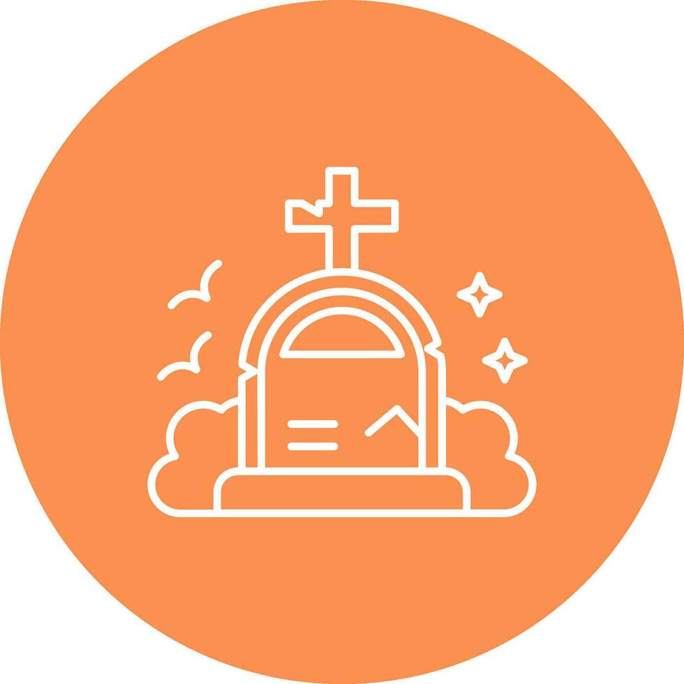 Grave Line color circle Icon vector