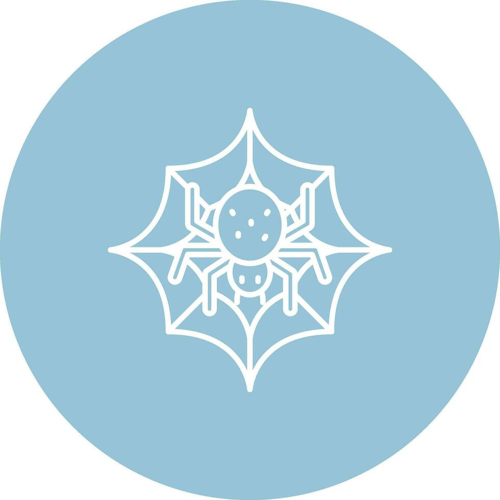 Spider web Line color circle Icon vector