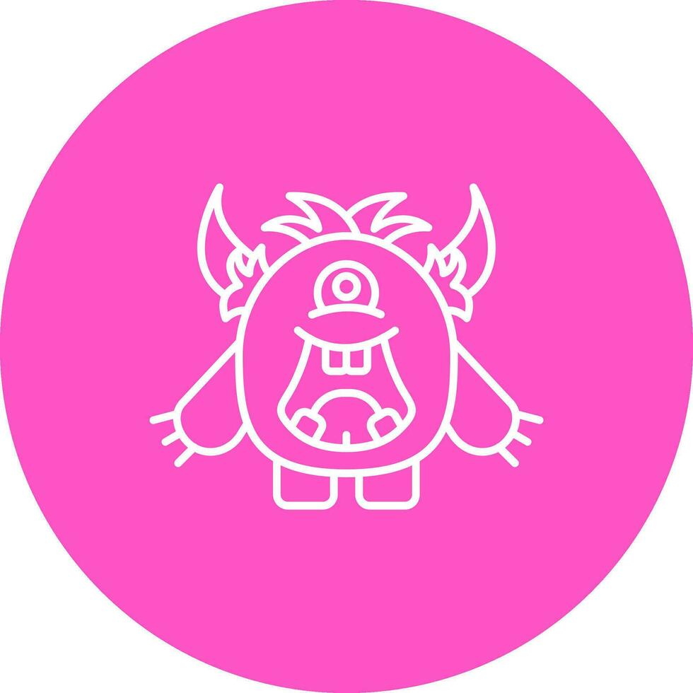 Monster Line color circle Icon vector