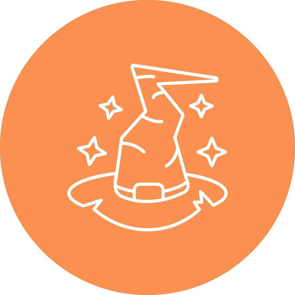 Witch hat Line color circle Icon vector