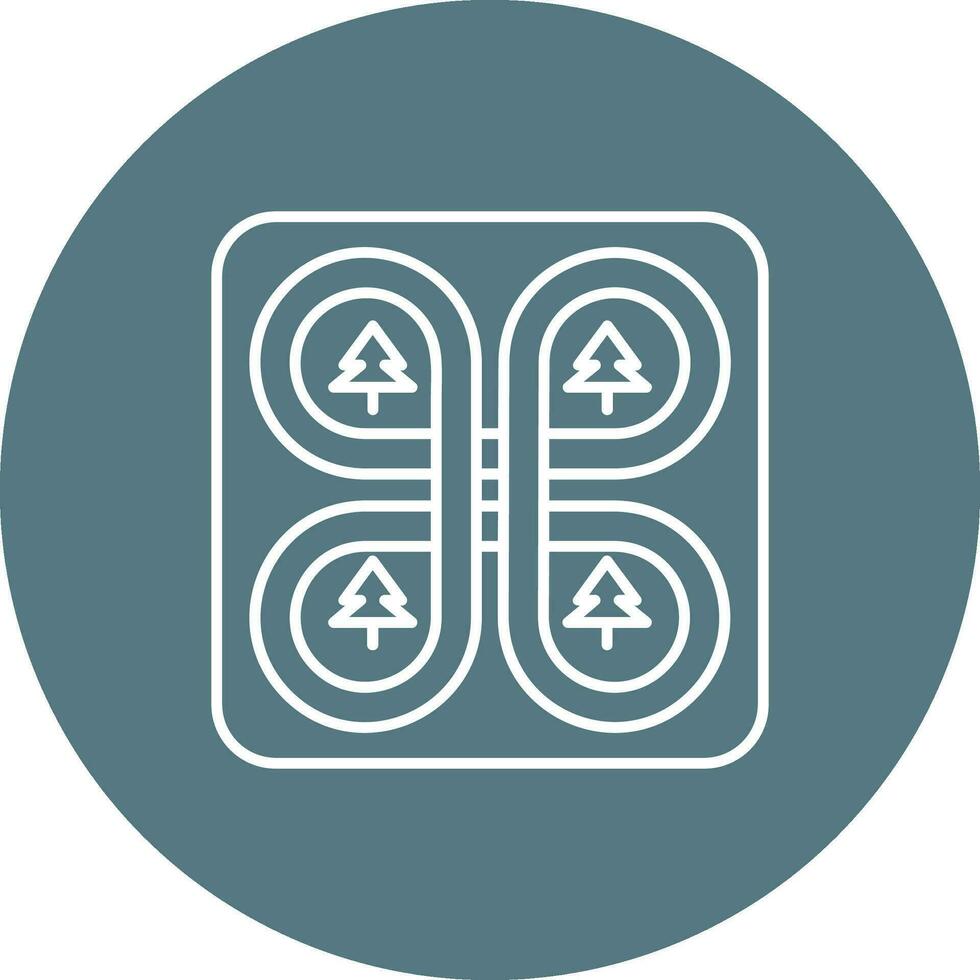 Overpass Line color circle Icon vector