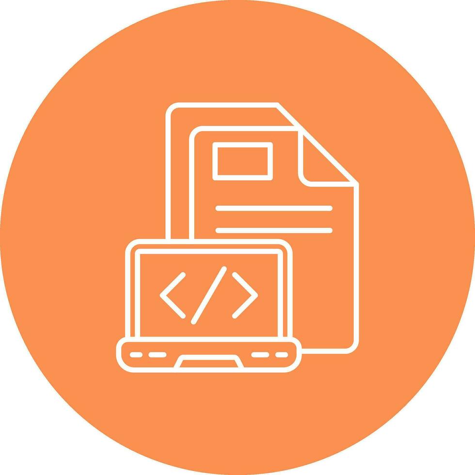 Coding Line color circle Icon vector