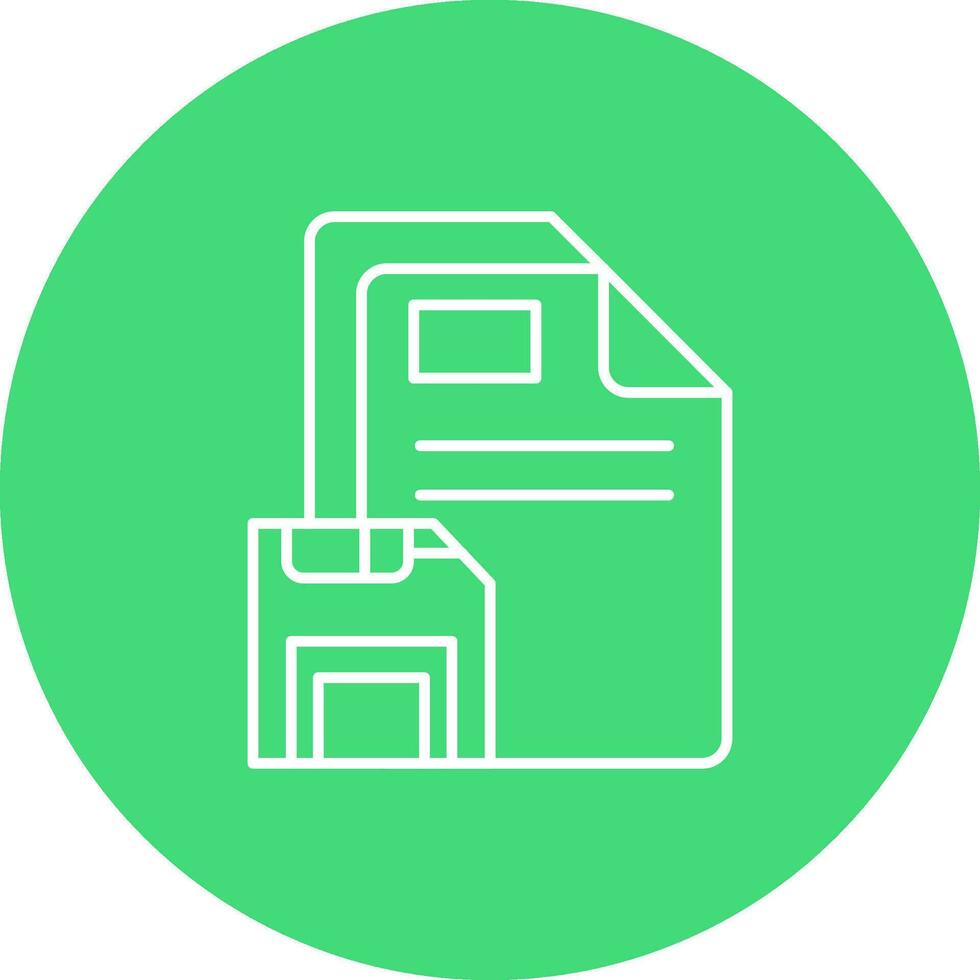 Save Line color circle Icon vector