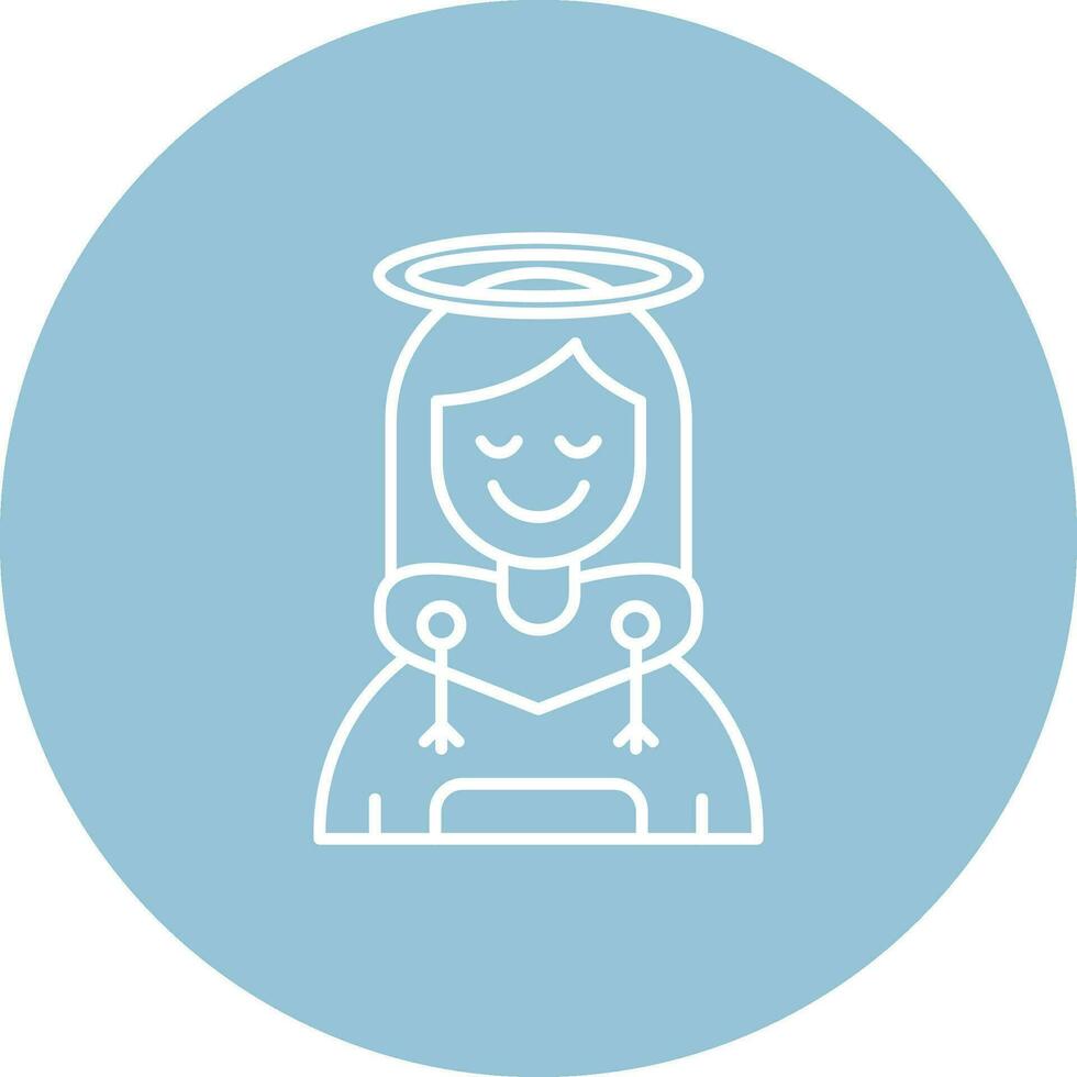 Angel Line color circle Icon vector