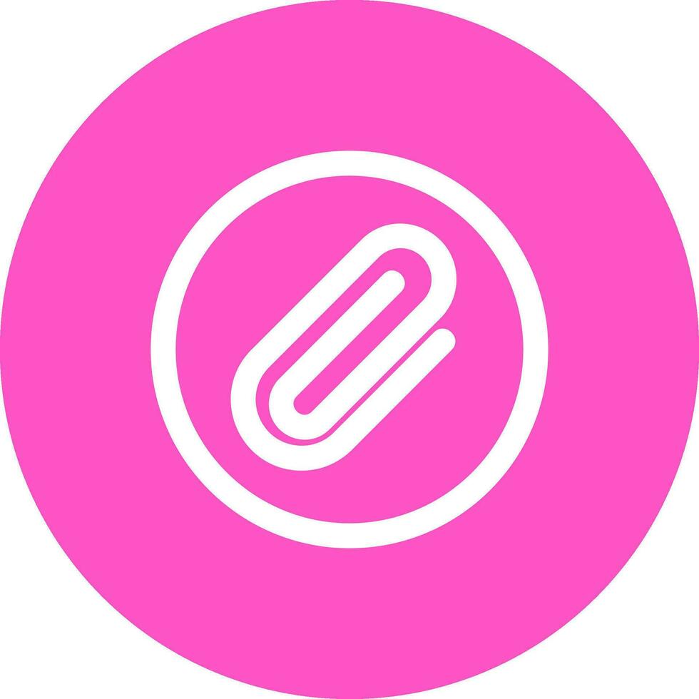 Paperclip 1 Line color circle Icon vector