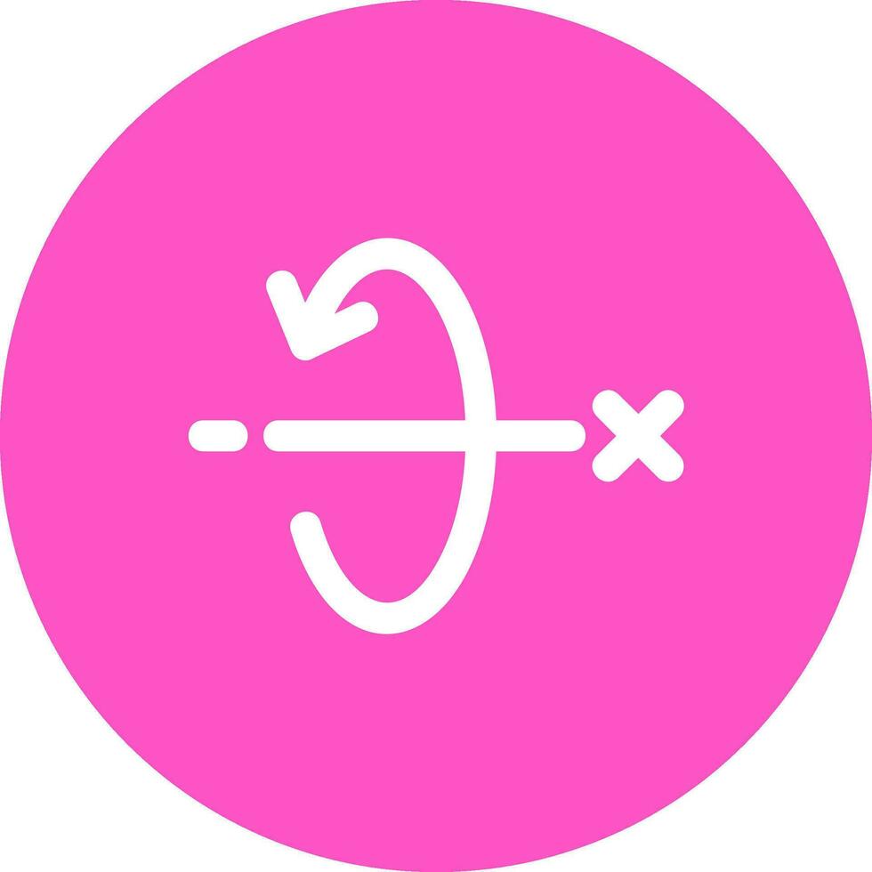 3d totate x axis Line color circle Icon vector