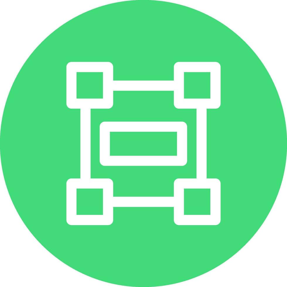 Rectangle frame Line color circle Icon vector