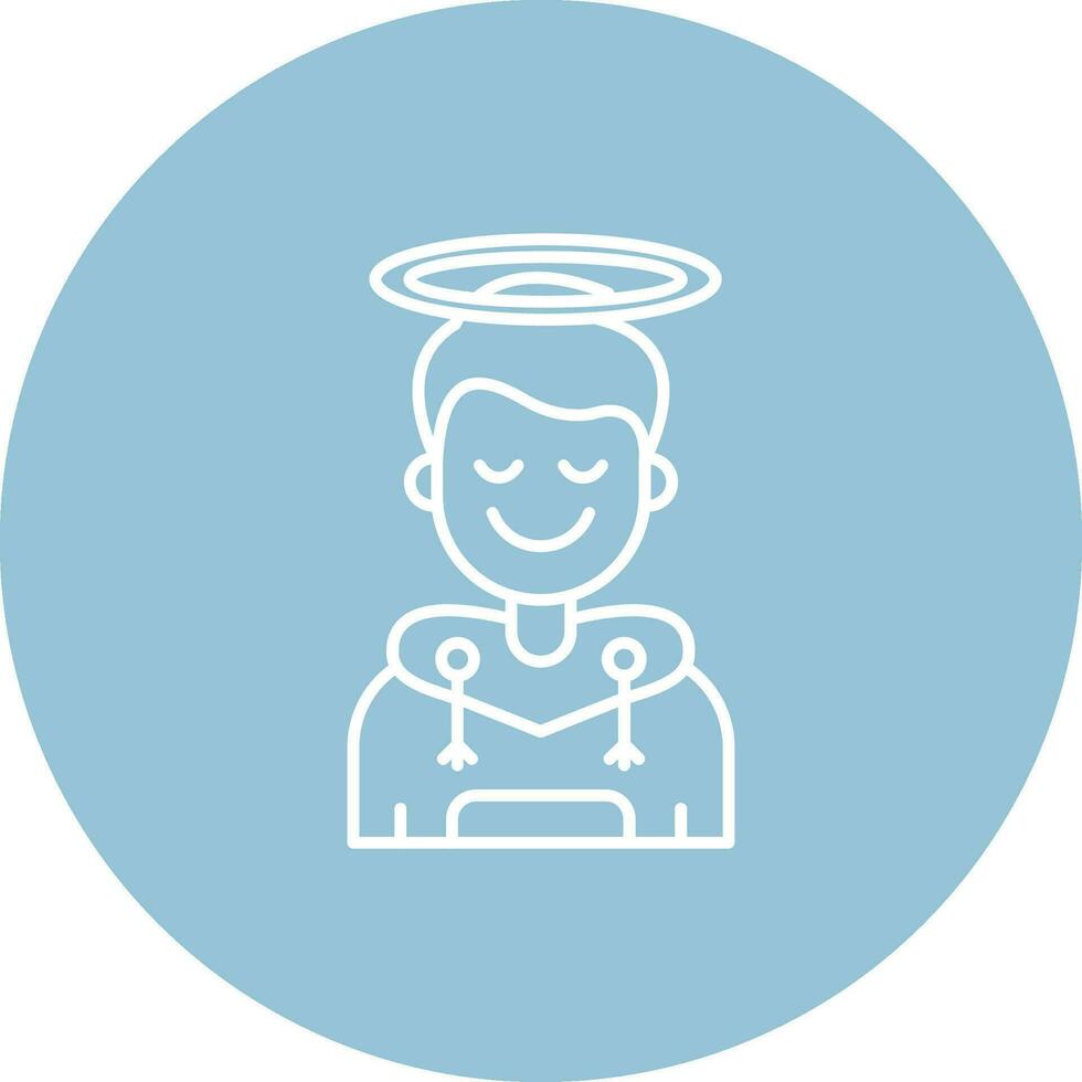 Angel Line color circle Icon vector