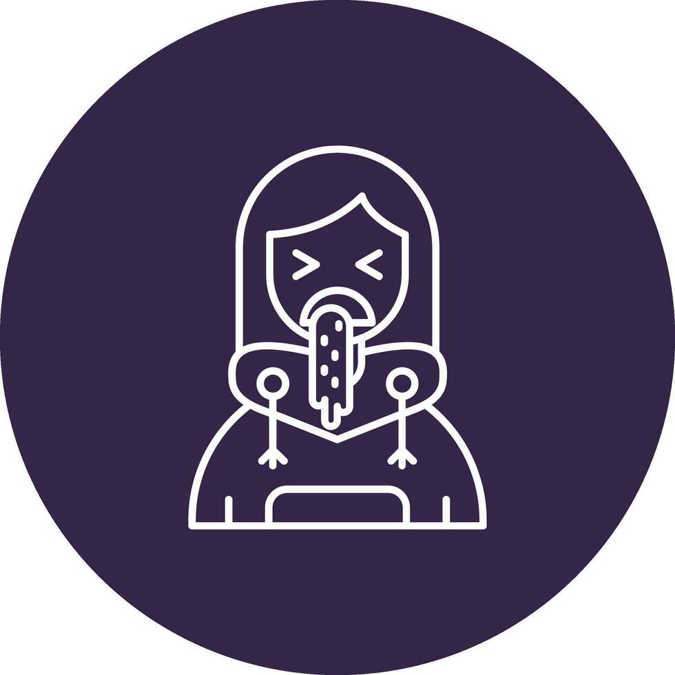 Vomit Line color circle Icon vector