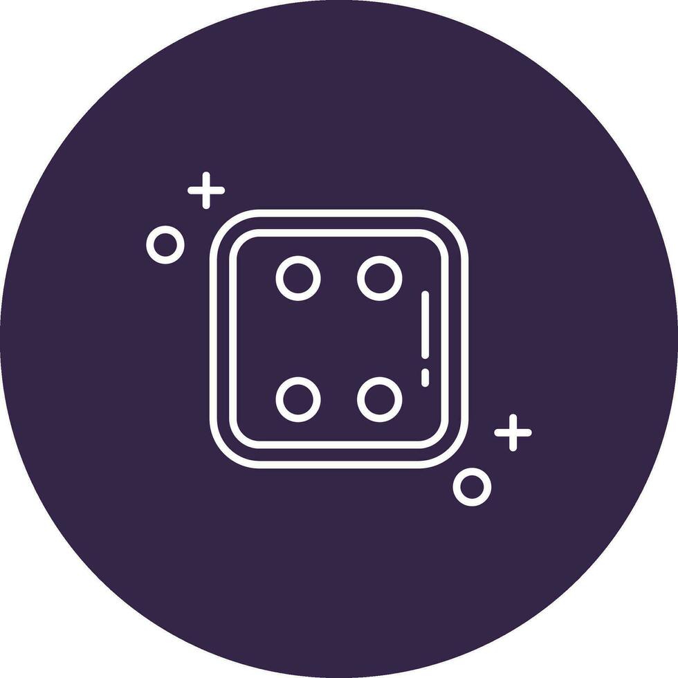 Dice four Line color circle Icon vector