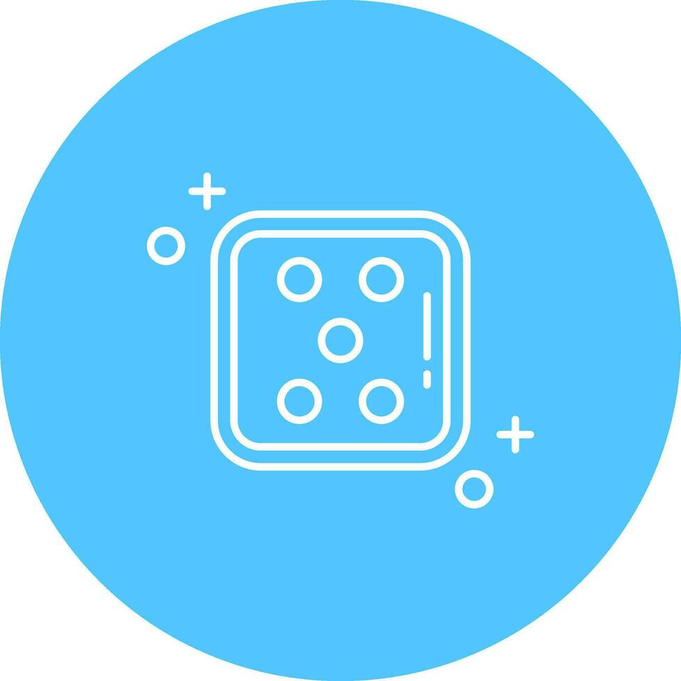 Dice five Line color circle Icon vector