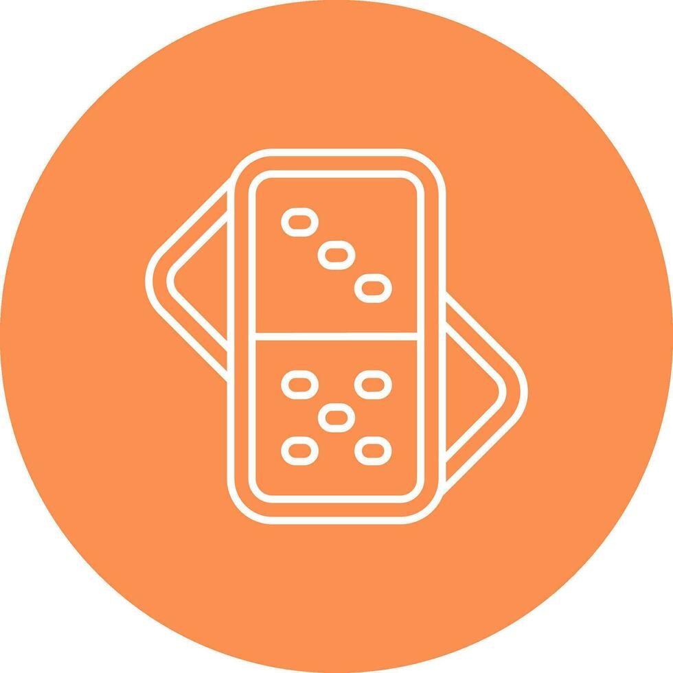 Domino Line color circle Icon vector