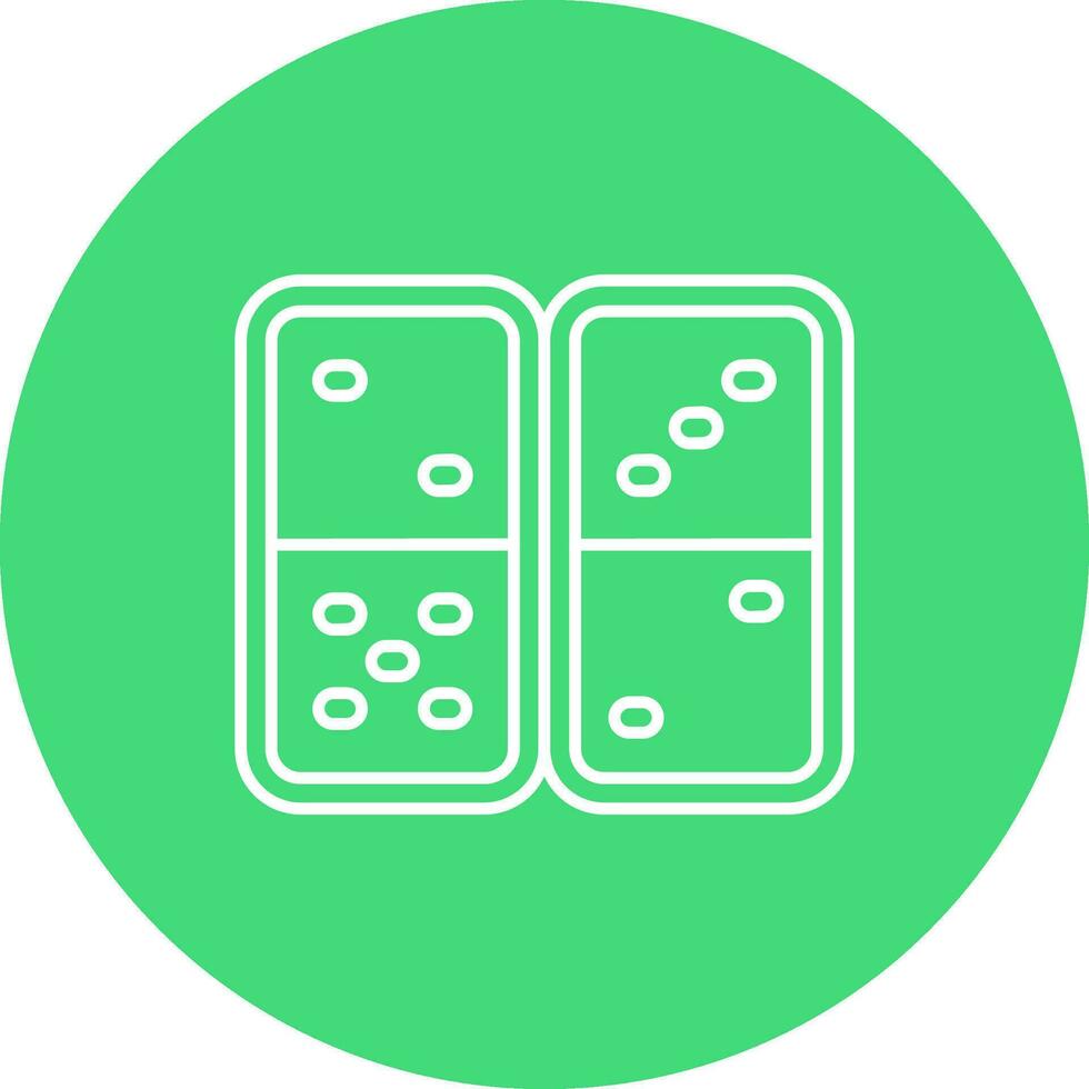 Domino Line color circle Icon vector
