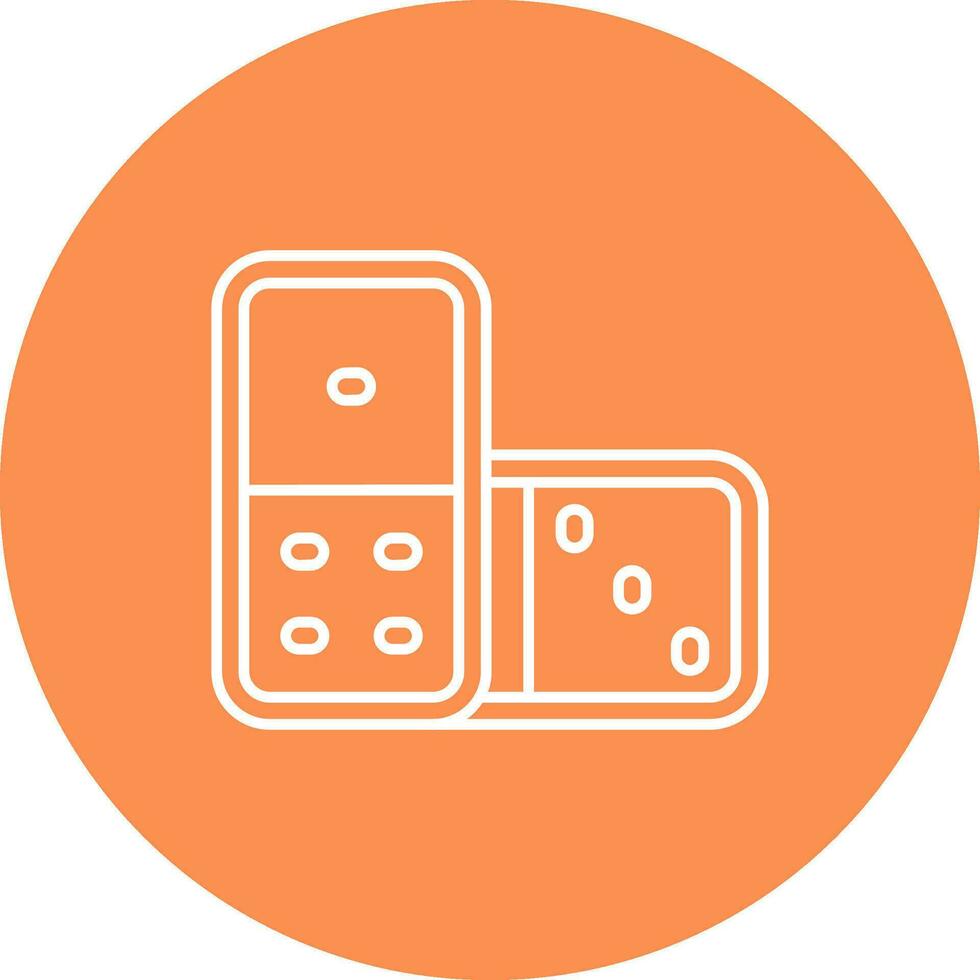 Domino Line color circle Icon vector