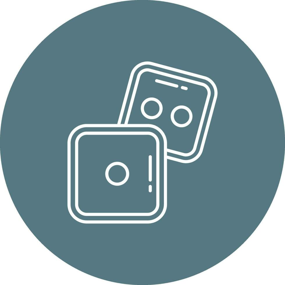Dice Line color circle Icon vector