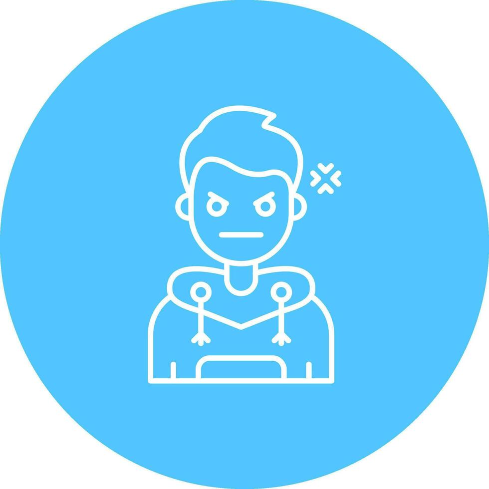 Angry Line color circle Icon vector