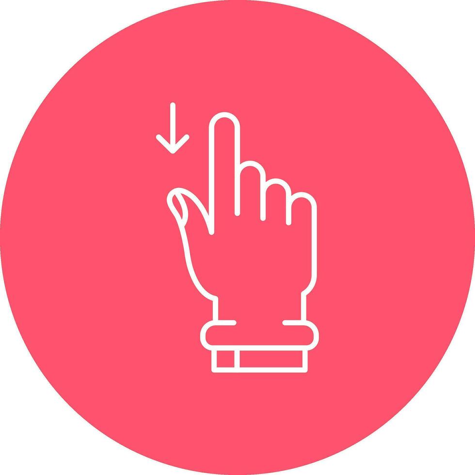 Swipe Down Line color circle Icon vector