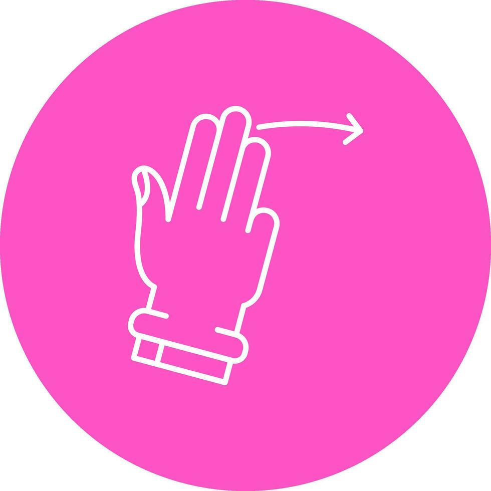 Three Fingers Right Line color circle Icon vector