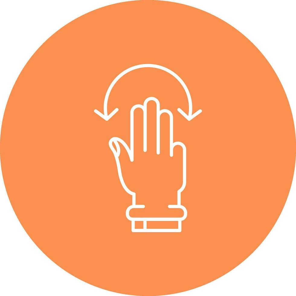Three Fingers Rotate Line color circle Icon vector